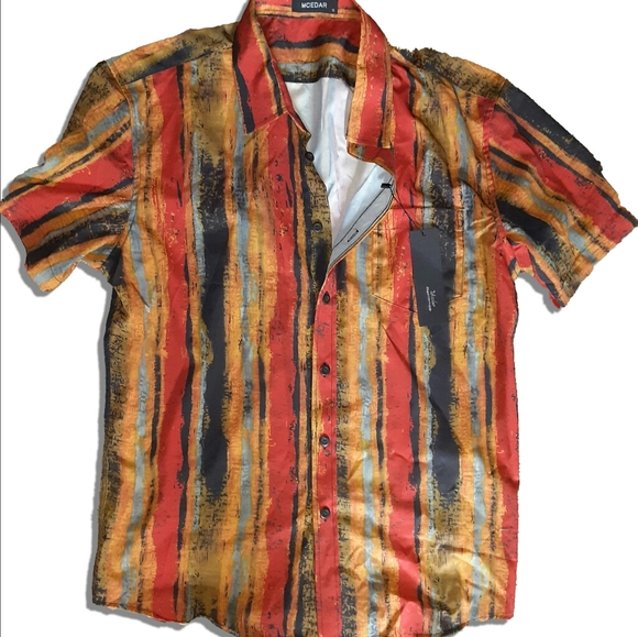 MCEDAR Casual Short Sleeve Button Down Shirt - Picture 1 of 4